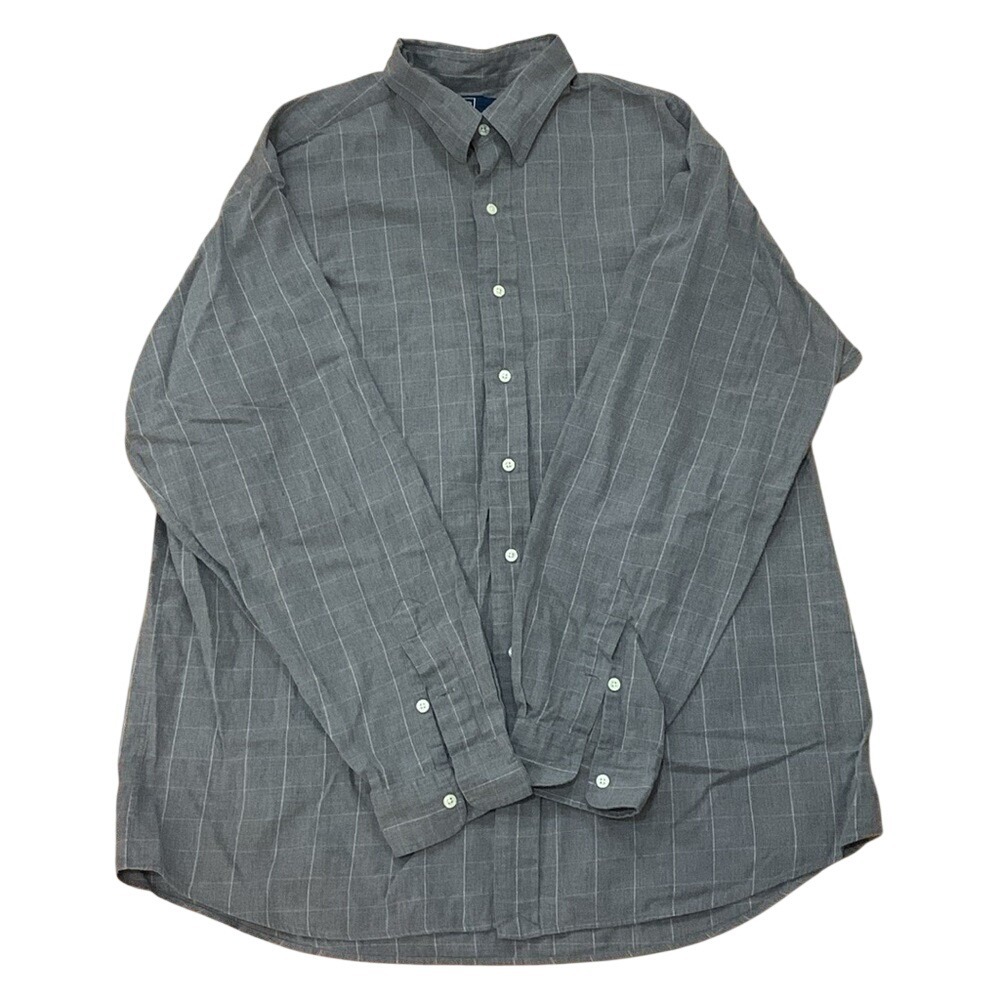 Polo Ralph Lauren Lowell‎ Sport Gray Windowpane Check Button Down Shirt XL Mens